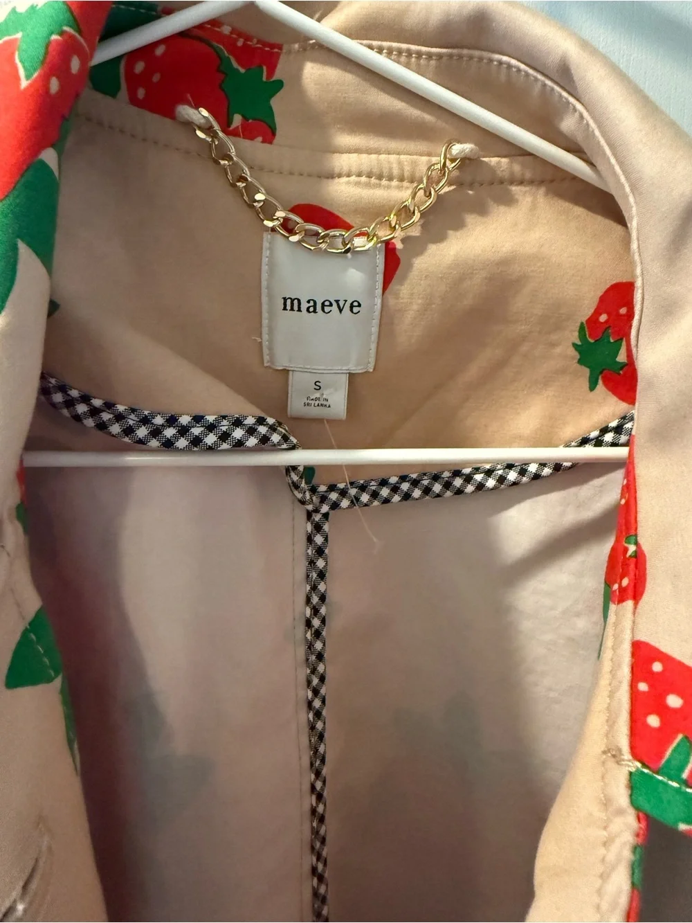 Maeve Strawberry Print Car Coat from Anthropologie Small - Picture 6 of 11